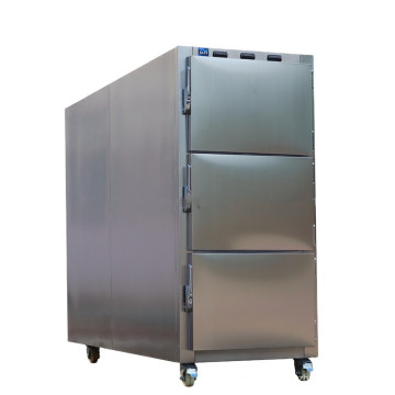 Medical Three body mortuary freezer mortuary stretcher freezer horizontal freezer